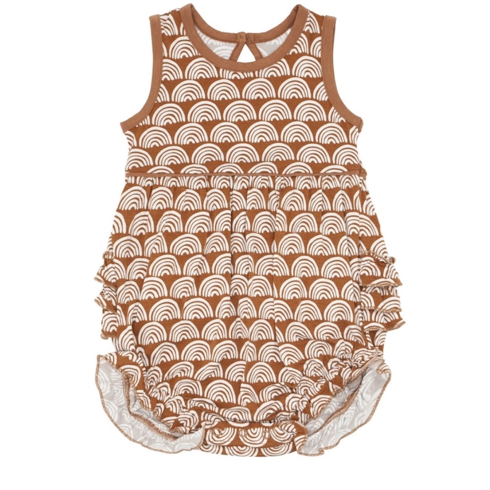 Little Sleepies Rust Rainbows Bubble Rromper
